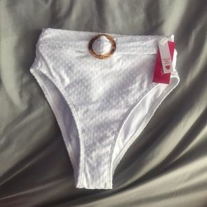 White High waisted bathing suit bottom